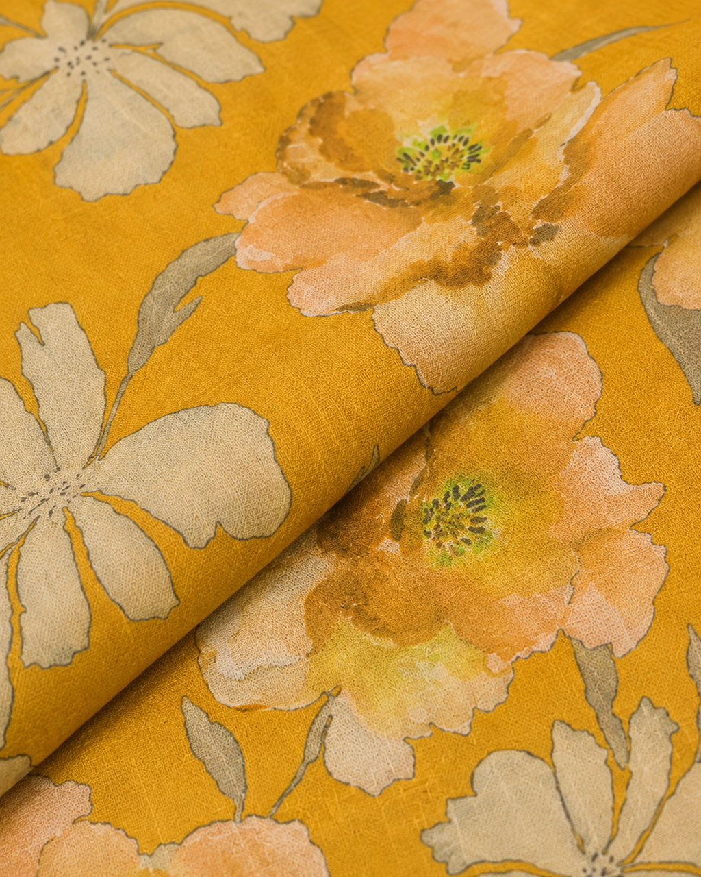 Yellow Ivory Muslin Fabric