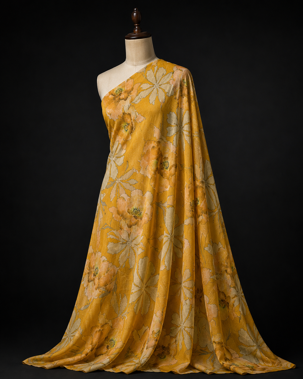 Yellow Ivory Muslin Fabric