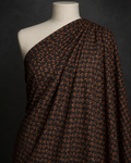 Black Fabric with Miniature Rust and Ochre Motifs