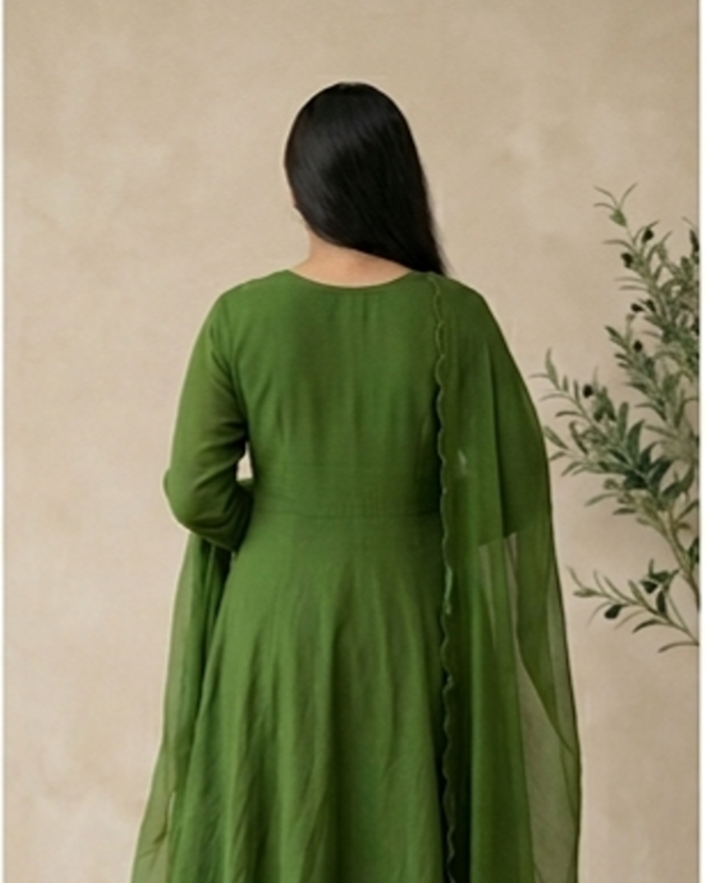 Green Mul Chanderi Hand worked Party Wear Set AYLN0018