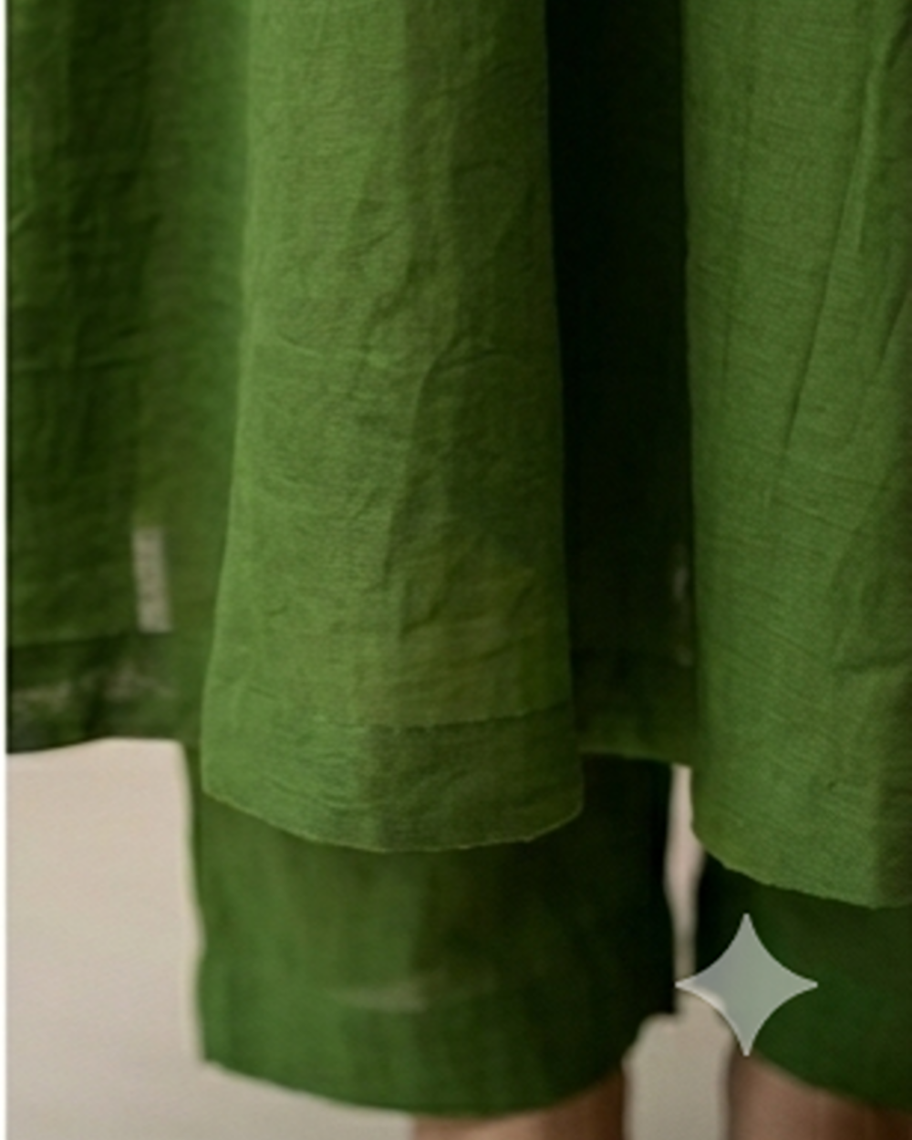 Green Mul Chanderi Hand worked Party Wear Set AYLN0018