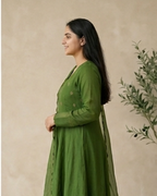 Green Mul Chanderi Hand worked Party Wear Set AYLN0018
