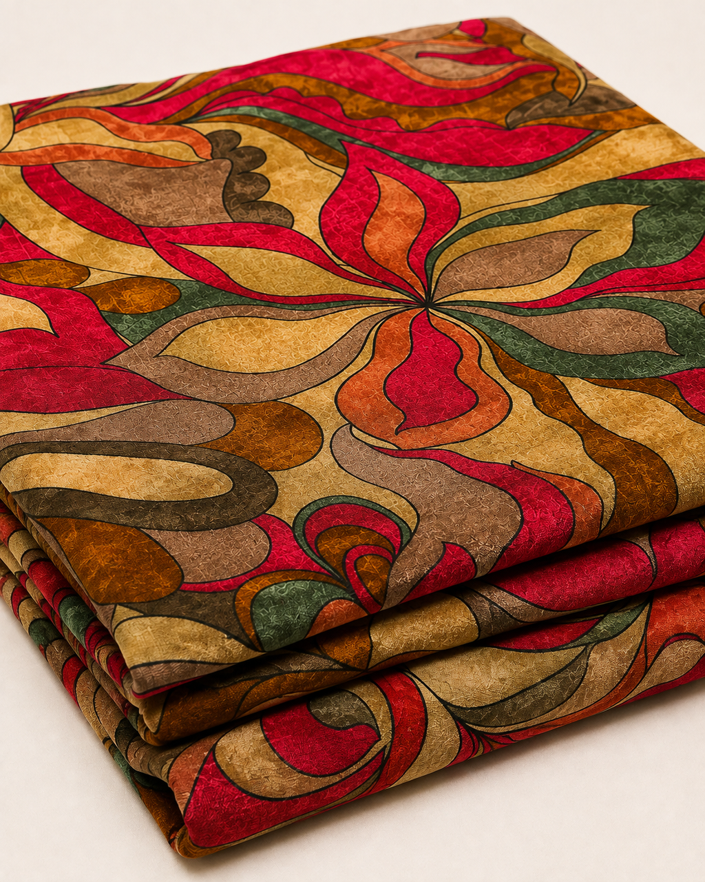 Premium Quality Printed Silk Cotton Botanical Printed Fabric