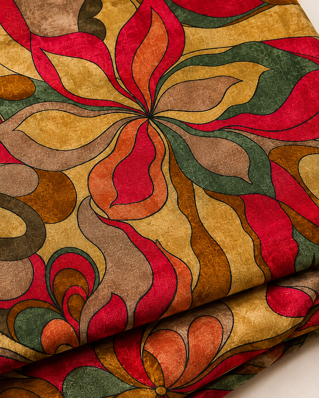 Premium Quality Printed Silk Cotton Botanical Printed Fabric