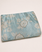 Seafoam Green Floral Fabric with Gold-Tone Embellishments
