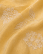 BabyYellow Mul Chanderi Embroidered Fabric