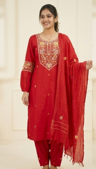 Crimson Red Embroidered Kurta Set with Dupatta

 AYLN0011