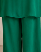 Emerald Green cord set with hand worked neck AYLN0013