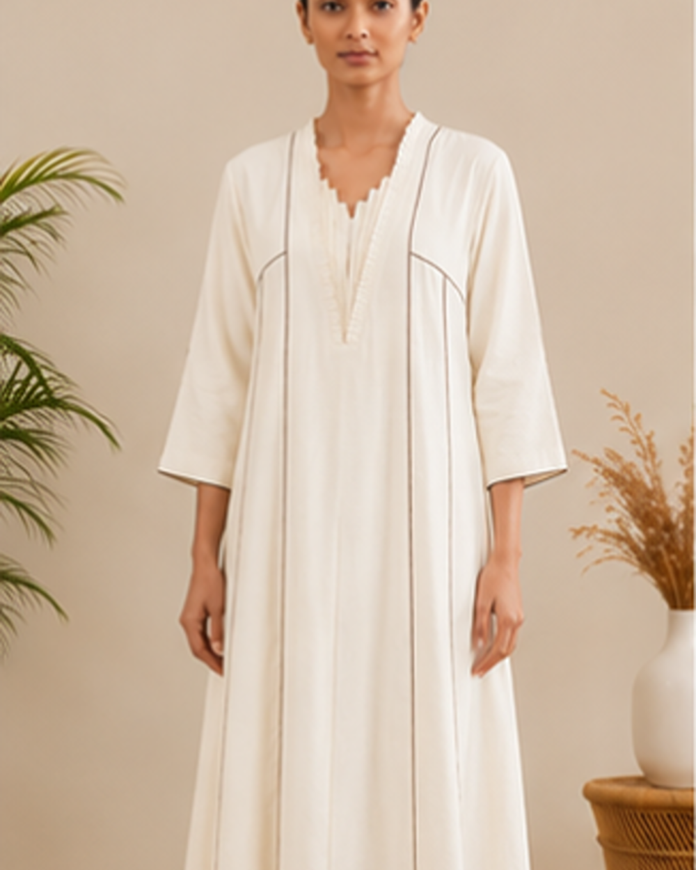 A-line panelled floor-length, dress AYLN0014