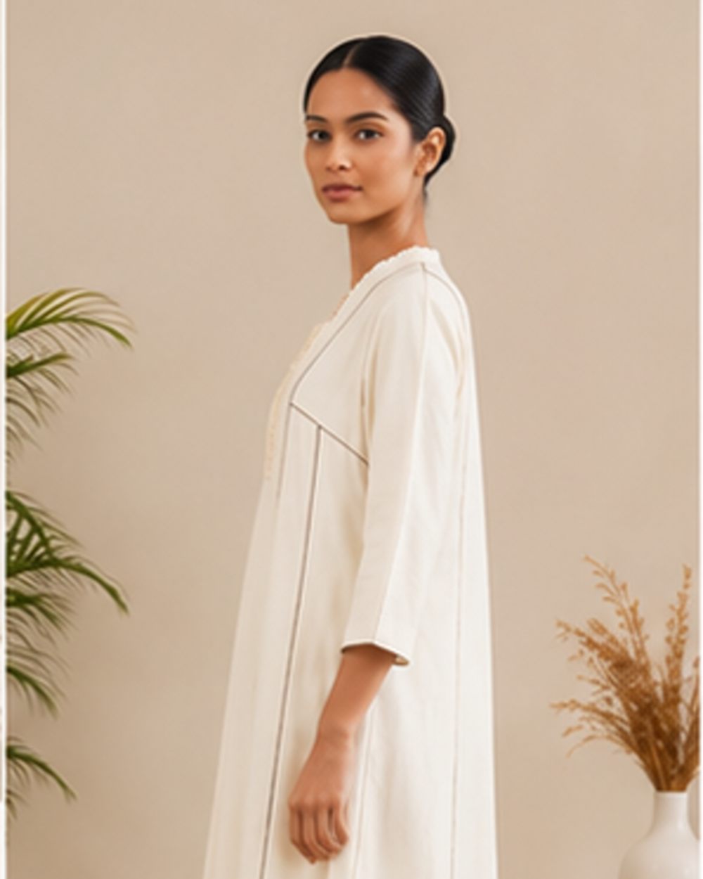 A-line panelled floor-length, dress AYLN0014