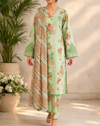 Green floral pakstani 3 piece set AYLN0015