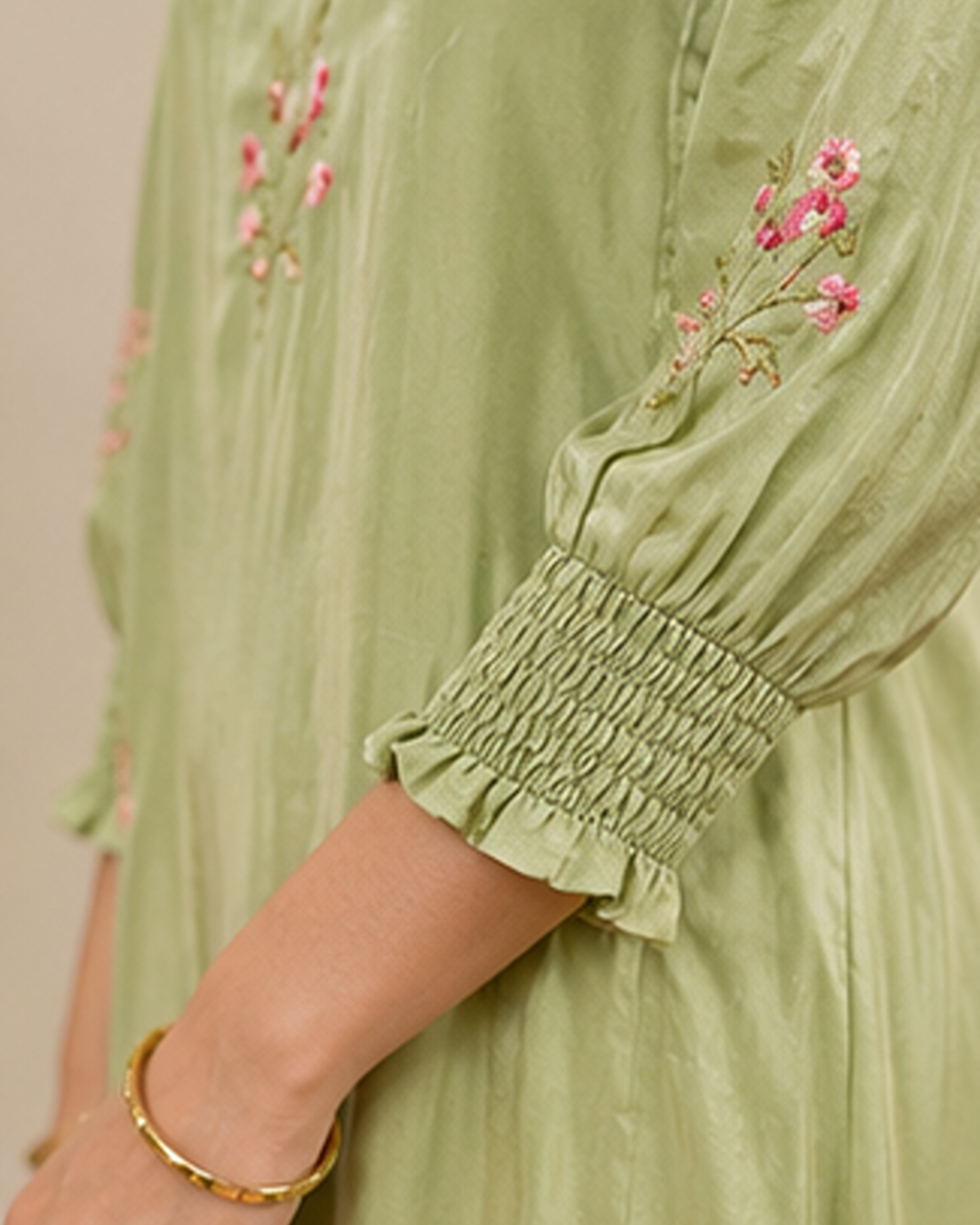 Green Glass organza Top AYLN0016