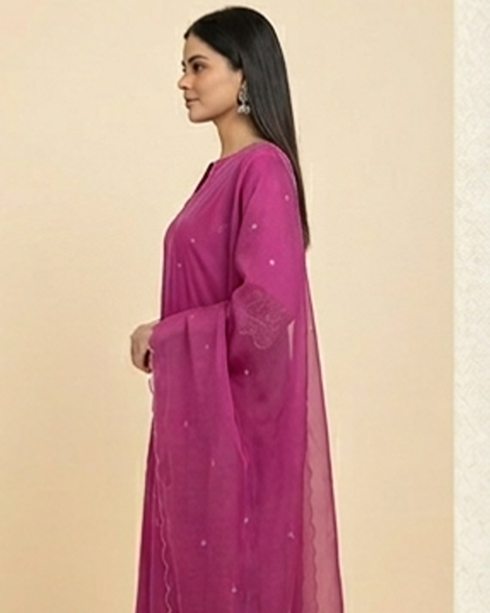 Majanta organza Cutworked 3 piece set AYLN0019