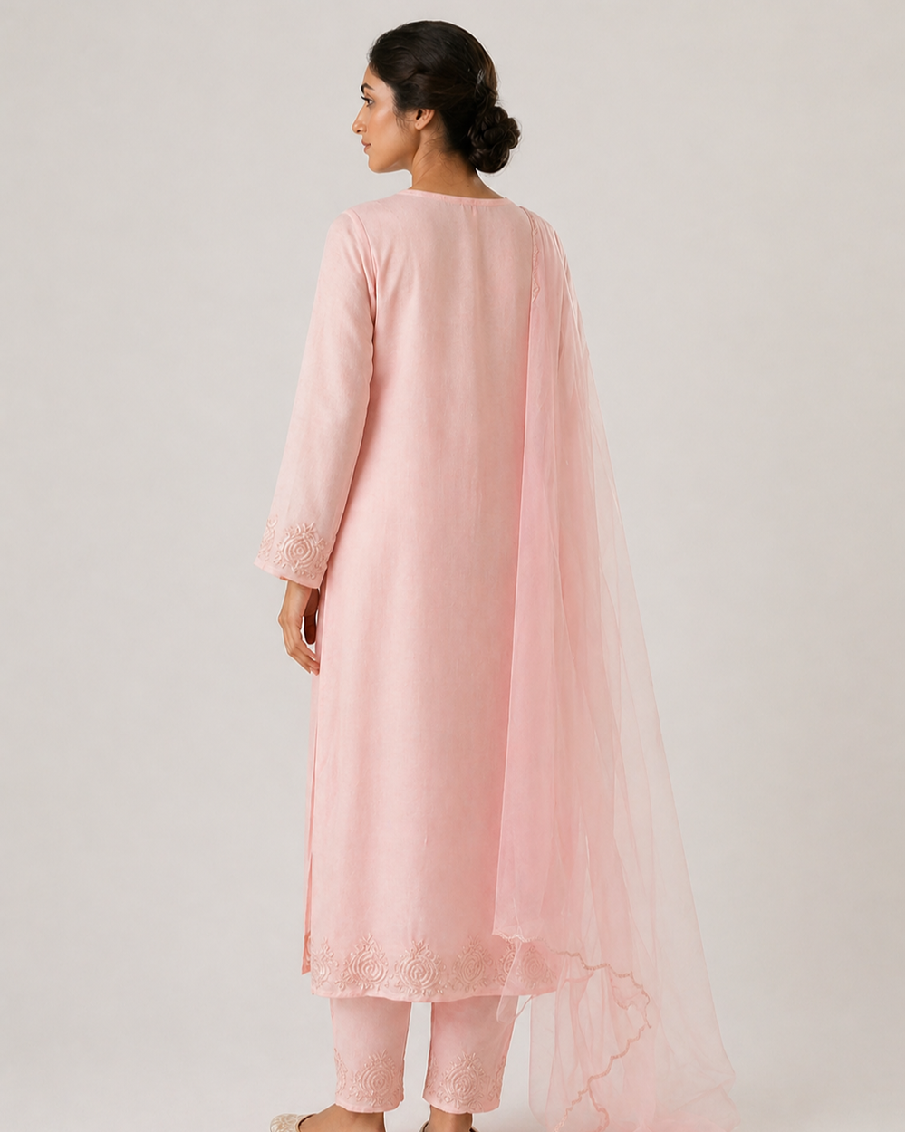 Blush pink 3 Piece Salwar Suit  AYLN001