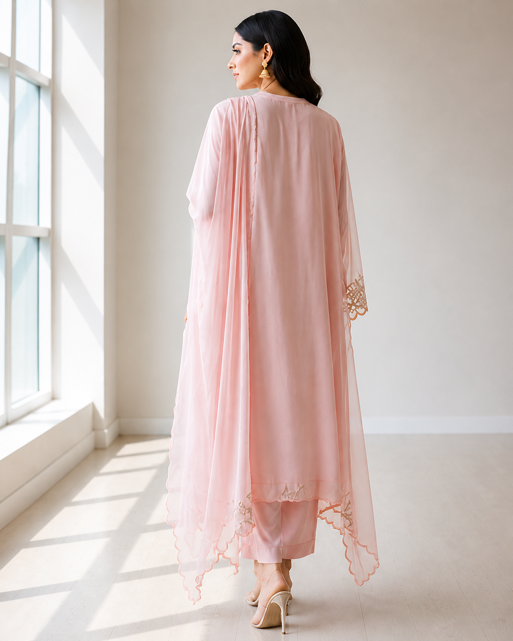 Blush pink 3 Piece Salwar Suit  AYLN001