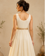 Off white Sleeveless Gown 
 AYLN0021