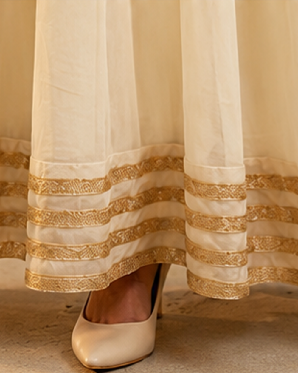 Off white Sleeveless Gown 
 AYLN0021