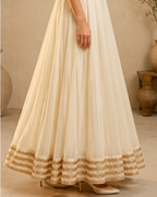 Off white Sleeveless Gown 
 AYLN0021