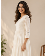 Off white Embroidered Dress AYLN0023
