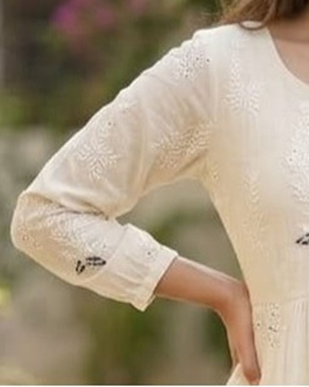 Off white Embroidered Dress AYLN0023