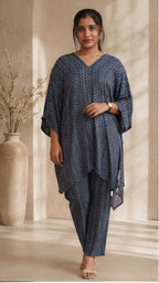 Modal Silk Printed Co-ord Set â Geometric Wave AYLIN0027