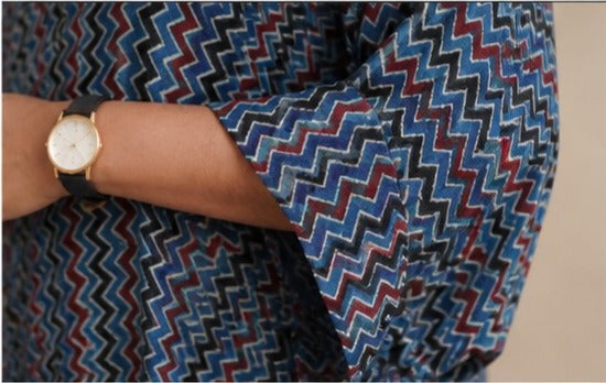 Modal Silk Printed Co-ord Set â Geometric Wave AYLIN0027
