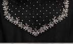 Black Velvet Organza Kaftan â Embroidered Neckline AYLN0029
