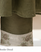 Anarkali Style olive green 3 pic set AYLN003