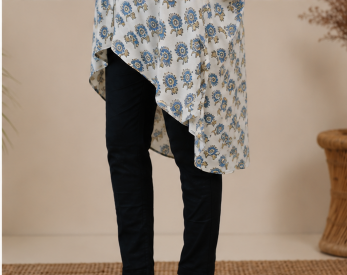 Asymmetric Button-Down Shirt AYLN004
