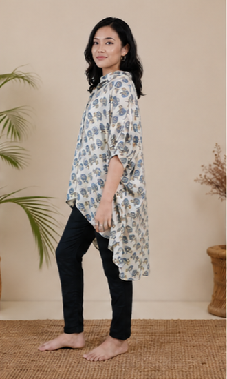 Asymmetric Button-Down Shirt AYLN004