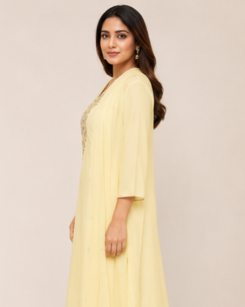 Baby yellow Yoke heavy hand work 3 Piece set AYLN006