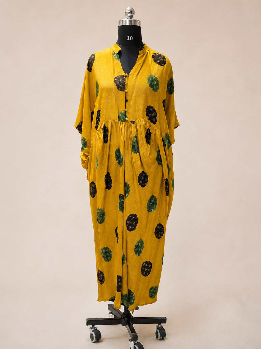 Modal Silk Kaftan Drape – Rich Mustard