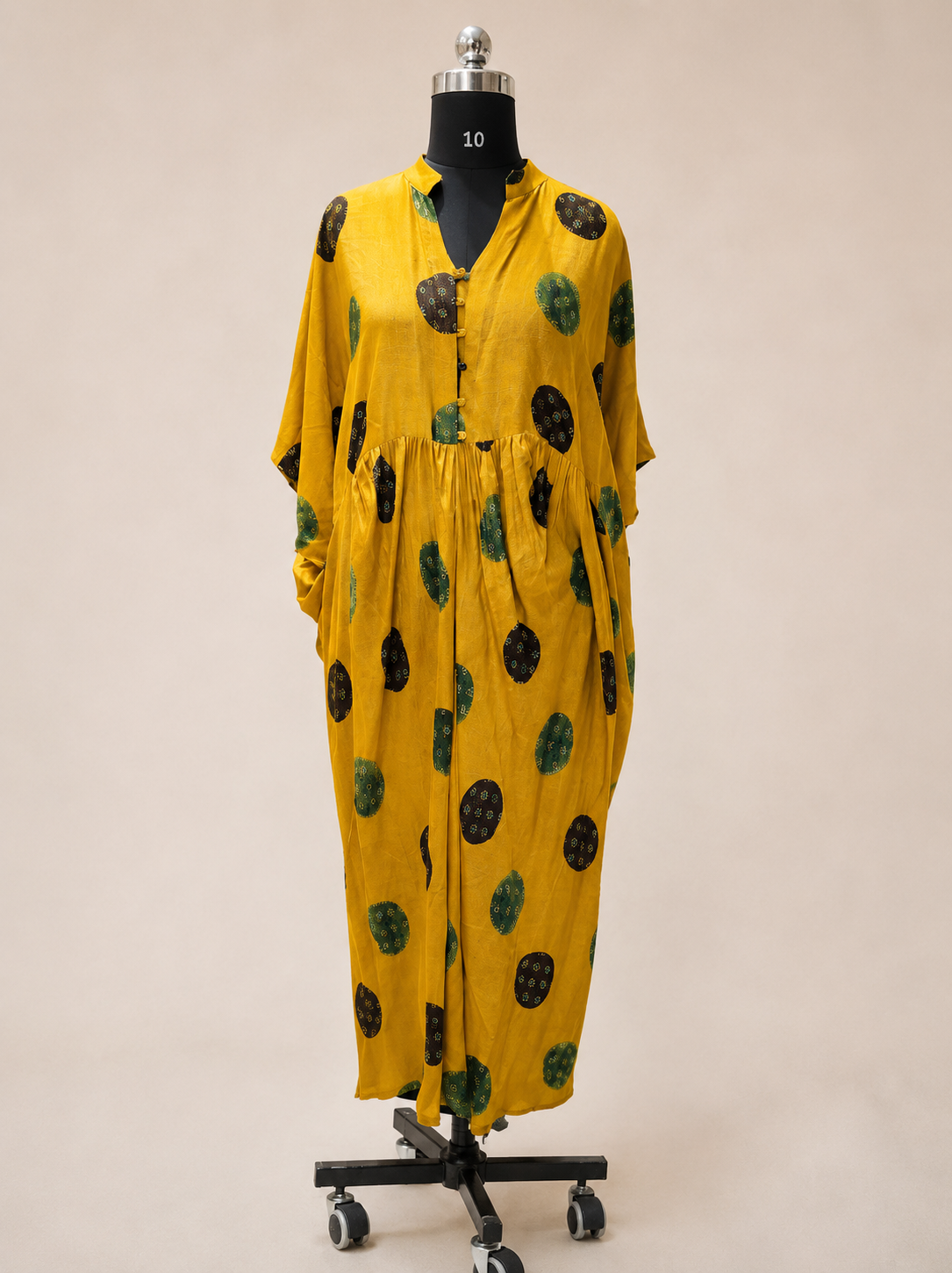 Modal Silk Kaftan Drape – Rich Mustard