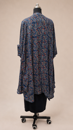Modal Silk Shirt Kaftan –Deep Navy