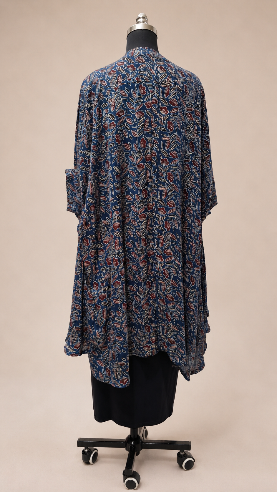 Modal Silk Shirt Kaftan –Deep Navy