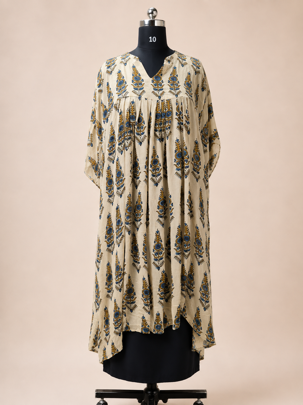 Modal Silk Kaftan Dress – Soft Ivory
