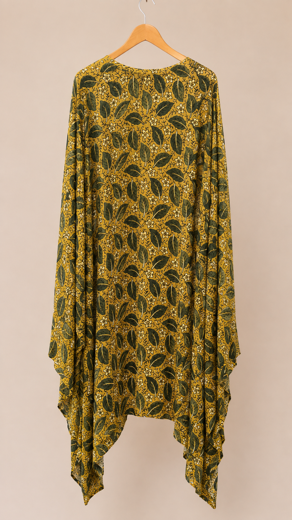 Mustard Modal Silk Printed Dress