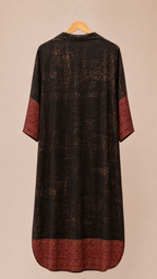 Mashru Silk Shirt Black Dress – Red Rust Border