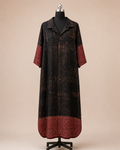 Mashru Silk Shirt Black Dress – Red Rust Border