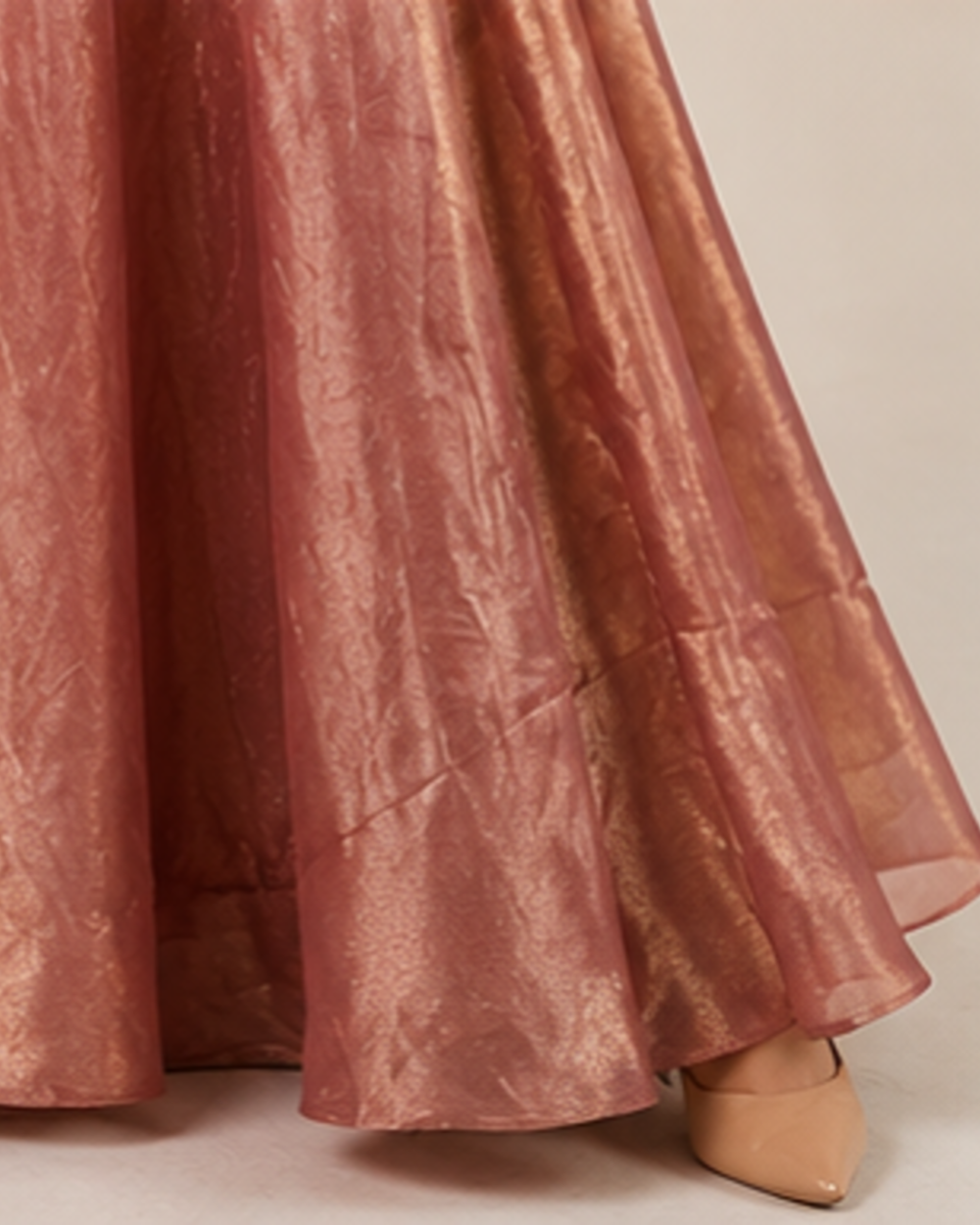 Metallic Maroon 2 pic Skirt and crop top AYLN009