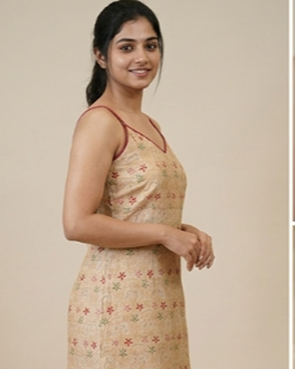 Tussar Silk Sleeveless Dress AYLN0025