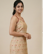 Tussar Silk Sleeveless Dress AYLN0025