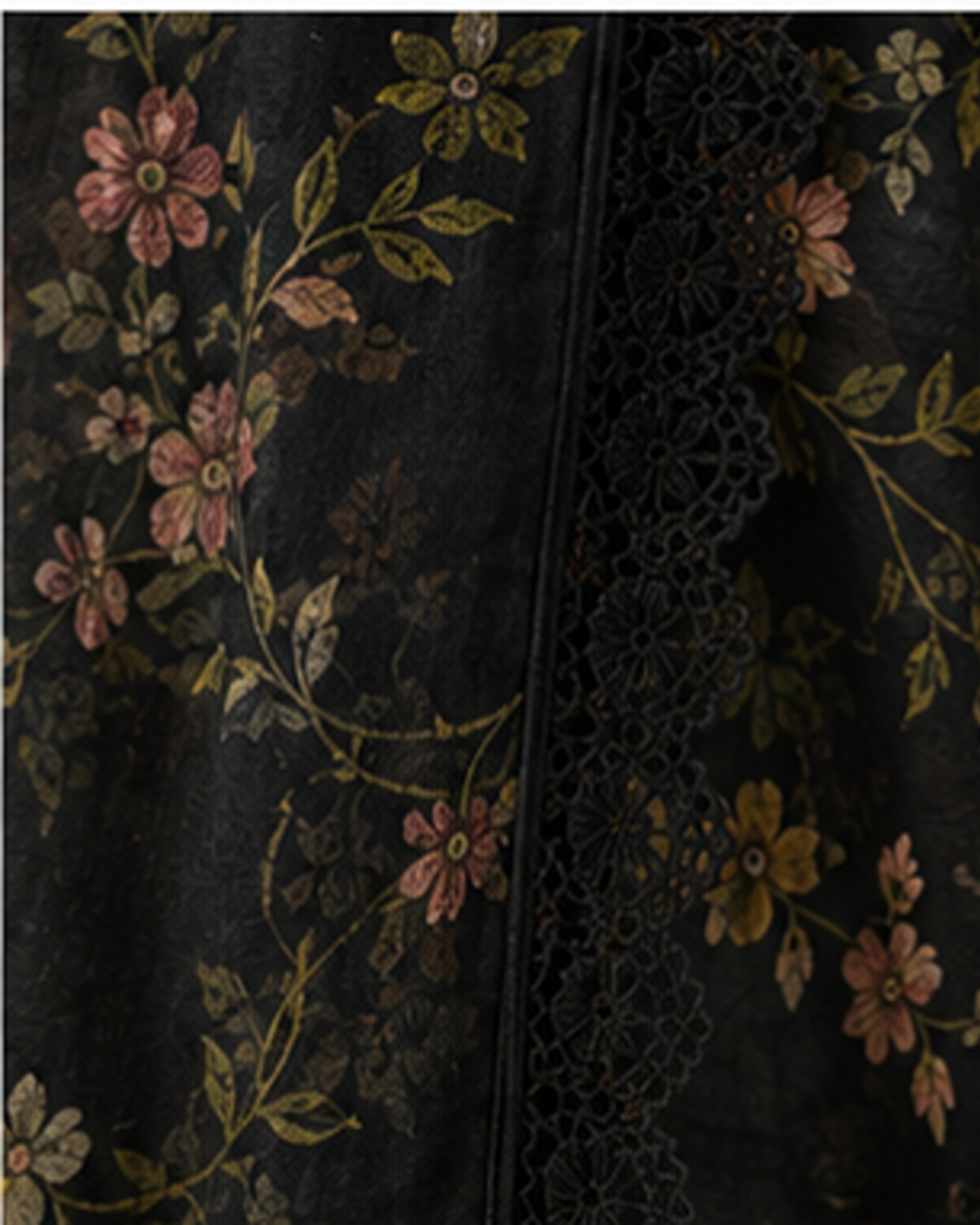 Black Pakistani 3 piece set with applique on neck sleeve flair AYLN007