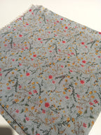 Light Grey Multicolor Botanical Floral Print Fabric