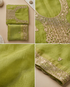 Dusty Mauve Chinon Unstitched Suit with Banarasi Weave Dupatta