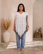 Premium Embroidered Cotton Kota Kaftan  AYLIN0041