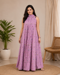 Floral Embroidery Pleated Dress
