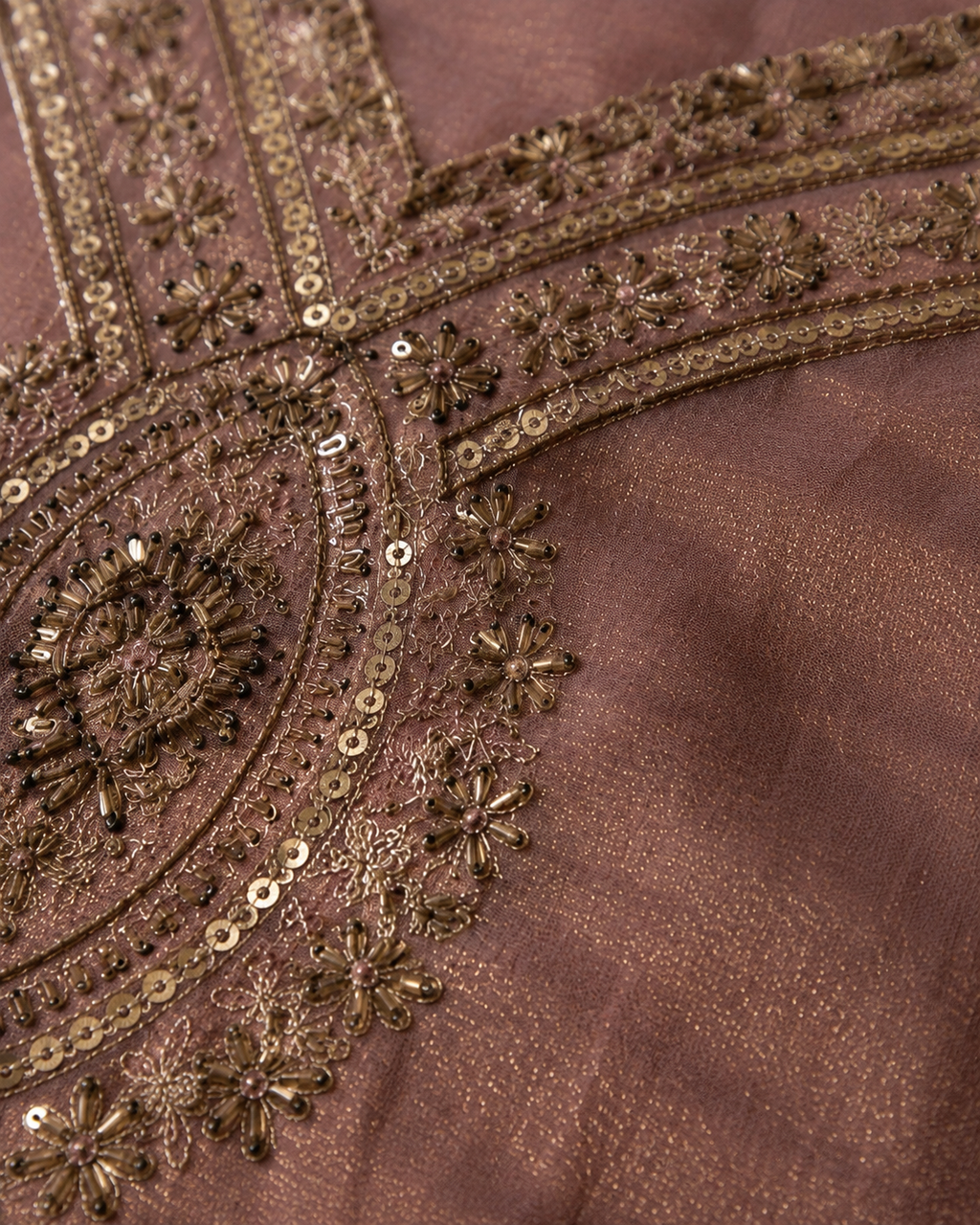Dusty Mauve Rose pure soft tissue Suit with  pure Tissue Silk dupatta