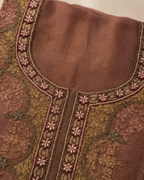 Mocha Mauve Suit with  pure Tissue Silk dupatta